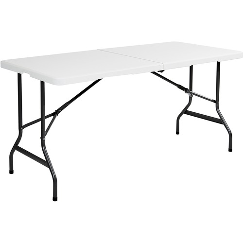 Iceberg IndestrucTable TOO Bifold Table - Rectangle Top - Adjustable Height - 72" Table Top Length x 30" Table Top Width x 2" Table Top Thickness - 29" Height - Platinum, Powder Coated - Tubular Steel - High-density Polyethylene (HDPE) Top Material - 1 Ea