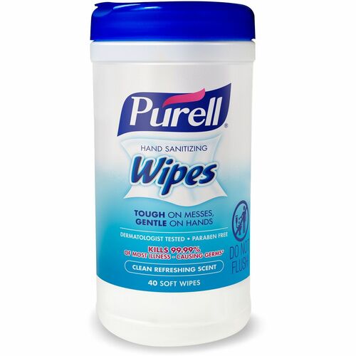 PURELL® Clean Scent Hand Sanitizing Wipes - Clean - White - 40 Per Canister - 1 Each
