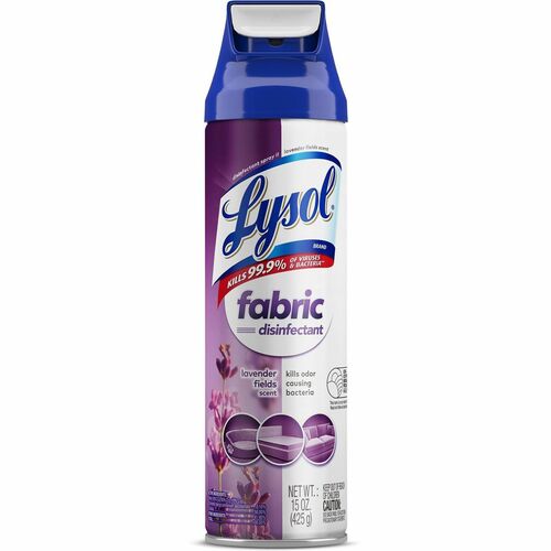 Lysol Fabric Disinfectant Spray - 15 fl oz (0.5 quart) - Lavender Fields Scent - 1 Each - Virucidal, Soft, Deodorize - Clear