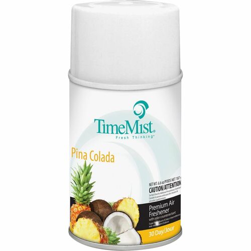 TimeMist Metered 30-Day Pina Colada Scent Refill - Spray - 6000 ft³ - 5.3 fl oz (0.2 quart) - Pina Colada - 30 Day - 1 Each - Long Lasting, Odor Neutralizer