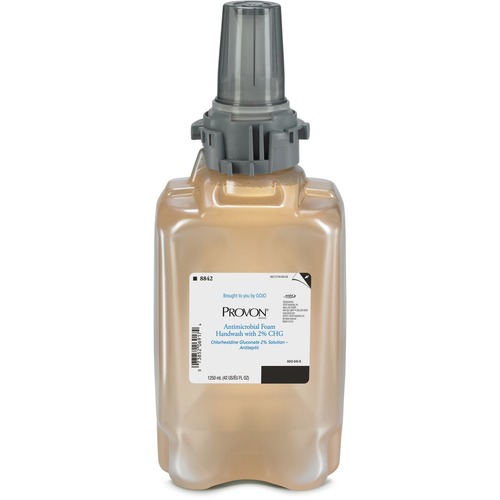 Provon ADX-12 Antimicrobial Foam Handwash - 42.3 fl oz (1250 mL) - Pump Bottle Dispenser - Kill Germs - Hand, Healthcare - Antibacterial - Beige - Fragrance-free, Dye-free - 3 / Carton
