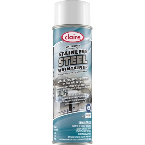 Claire Water-Base Stainless Steel Maintainer - 20 fl oz (0.6 quart) - Lemon ScentCan - Water Based, Non-greasy, Oil-free, Easy to Use, Non-flammable - Milky White
