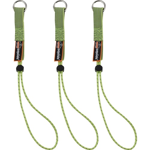 Squids 3703 Elastic Tool Tether Attachment - Loop Tool Tails - 15lbs (3-Pack) - 0.3" Width x 9.5" Height x 4" Length - 18 / Carton - Lime - Elastic, Nylon