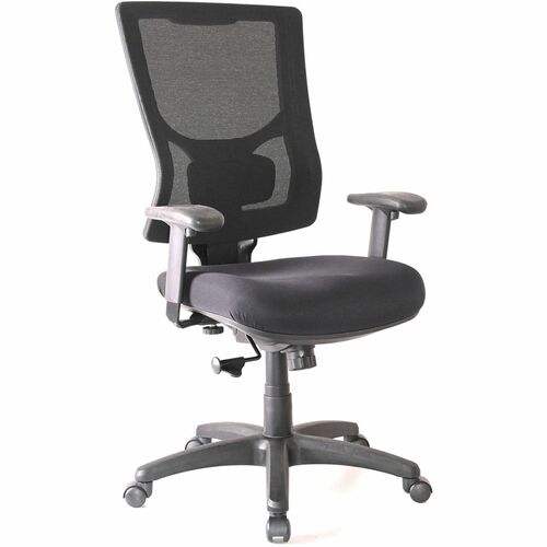 Lorell Conjure High-Back Swivel/Tilt Office Chair - Fabric, Polyurethane, Molded Foam Seat - High Back - Black - Armrest - 1 Each