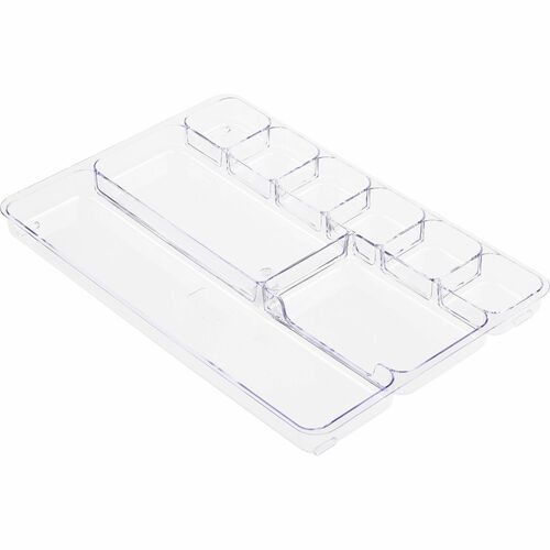 Lorell Drawer Tray Organizer - 9 Compartment(s) - Clear - Plastic - 1 Each